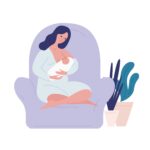 赤ちゃんに授乳する母親のイラスト